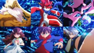 Digimon Ghost Game All Main Character First Perfect Evolution Scene at The Same Time [upl. by Ahsiened292]