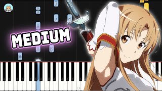 Sword Art Online OP  quotCrossing Fieldquot  MEDIUM Piano Tutorial amp Sheet Music [upl. by Assiran279]