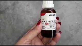 Homeopathy  nux vomica 200  nux vomica 200 benefits in hindi nux vomica homeopathic medicine [upl. by Cassondra348]