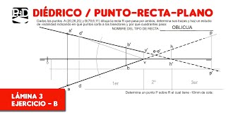 Pag 03B  Punto Recta Plano  Ejercicios de Sistema Diédrico SDOPRPL4 [upl. by Nalyr68]