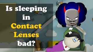 Is sleeping in Contact Lenses bad  more videos  aumsum kids science education children [upl. by Ahsaet]