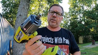 RYOBI Tools PBLIW01 12quot Cordless Impact Wrench Real World Test And Review On Bush Hog [upl. by Armelda]