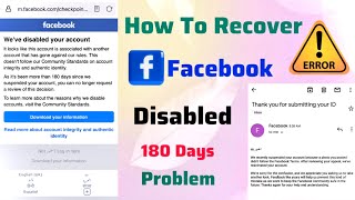 Recover Disabled Facebook Account  This Account will be disabled 180 Days [upl. by Enerod574]