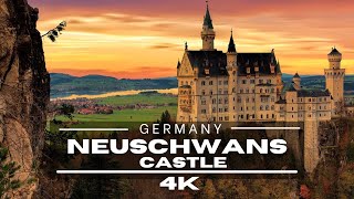 Neuschwanstein Castle In 4K  Castle Tour  Drone View [upl. by Adidnac434]