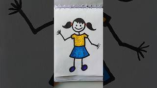 easy girl drawing for kidseasy drawing art and crafteasyshortsfeed shortssubscribe [upl. by Gastineau]