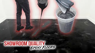 Install Designer Epoxy Floors Step By Step  Custom Black amp Silver Resurfacing Explained [upl. by Erline]