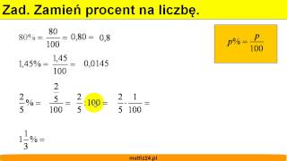 Jak zamienić procent na liczbę  Zadanie  Matfiz24pl [upl. by Laspisa334]