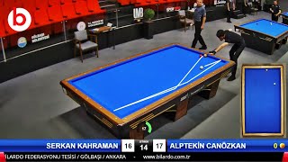 SERKAN KAHRAMAN vs ALPTEKİN CANÖZKAN  3 Cushion Billiards COMPANY LEAGUE ANKARA [upl. by Ynohtnaeoj]