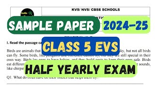 CLASS 5 EVS HALF YEARLY QUESTION PAPER 2024  KV HALF YEARLY QUESTION PAPER 2024 5evs class5 [upl. by Lletnom676]