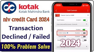 Kotak Credit Card Online transactions enable using Kotak Credit Card App [upl. by Laurie]