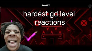 every youtuber reacts to hardest geometry dash levels geometrydash gd extremedemon reactions [upl. by Alyled92]