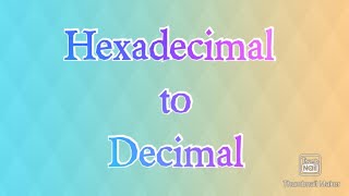 Hexadecimal to decimal conversion in digital electronics in Tamil [upl. by Kurr]