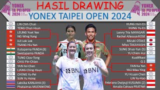 Hasil Drawing Taipei Open 2024 │ 8 Wakil Indonesia Di Taipei Open [upl. by Grange]