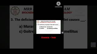 Rrb pharmacist exam Biochemistry  Protein deficiency disease  Marasmus  Kwashiorkar [upl. by Eemaj]