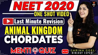 Animal Kingdom Class 11 Chordates  NEET 2020 Preparation  NEET Biology MCQ  Garima Goel [upl. by Eenaej]