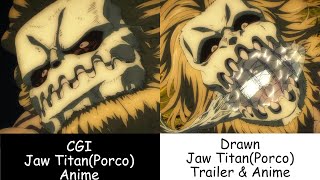 Titans CGI vs Titans Hand Drawn  MAPPA  Attack On Titan Season 4 Corrected Version [upl. by Julieta]