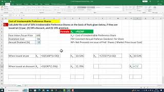 Cost of Irredeemable Preference Shares [upl. by Tezil]