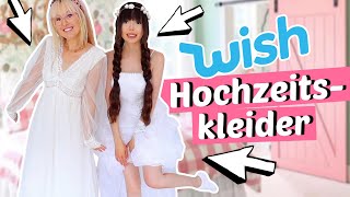 Hochzeitskleider von WISH anprobieren 👰🏻 billige Brautkleider  ViktoriaSarina [upl. by Nellad]