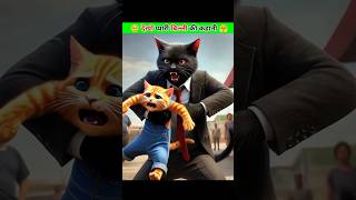 Cute Cat VS Black Cat 😰 shorts cat explore cartoon viralcats [upl. by Vizzone]