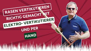 Rasen vertikutieren richtig gemacht mit ElektroVertikutierer und per Hand ✅ [upl. by Nagaem]