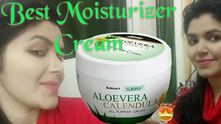 Baksons SUNNY Aloevera Calendula All Purpose Cream Review  Best Cream for Dry skin [upl. by Harlamert]