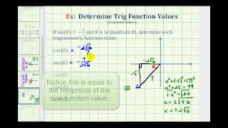 New Version Available Find Trig Function Values Given the Sine Value and Quadrant [upl. by Conias430]