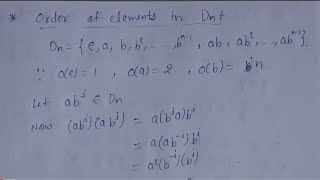 57 Order of the elements of Dn all possible order in Dn  dihedral group  Group Theory  AdnanAlig [upl. by Retha]