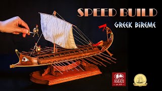 How I DIY an ancient GREEK naval battle ship model Amati Greek Bireme 135 Scale [upl. by Sung]