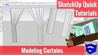 Modeling Curtains in SketchUp  SketchUp Quick Tutorials [upl. by Norrehc]