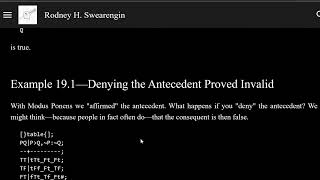 Logic 0 — Example 191 —Denying the Antecedent Proved Invalid [upl. by Nhar498]