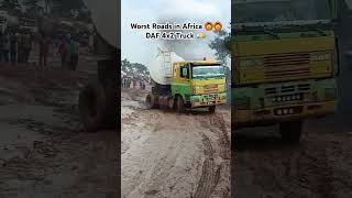 Worst Roads In Africa 🌍 😪 🙆🙆🙆🙆🙆🙆 DAF 4x2 Truck on Mud 😬 automobile daftrucks shortsvideo shorts [upl. by Enitsirhk]