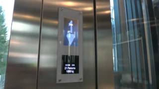 KONE MonoSpace MRL Traction Scenic elevator  KONE Test Center Tytyri Finland [upl. by Eizzo]