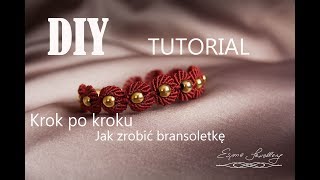 Bransoletka makramowa tutorial  Prosta makrama  Macrame bracelet tutorial DIY  Easy macrame DIY [upl. by Marba245]