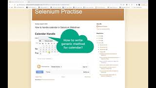 Calendar Handling in Selenium WebDriver  Write Generic Method for Calendar  Date Picker [upl. by Koh]