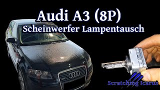 Audi A3 8P Scheinwerfer Lampentausch Xenon headlights replacement  Tutorial [upl. by Tigirb]