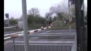 Steam Ivor Engine stops traffic at Wallingford level crossing [upl. by Osher661]