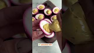 Beet Pickled Deviled Eggs  Beet Pickled Deviled Eggs Recipe  Beet Pickled Deviled Eggs [upl. by Anabella743]