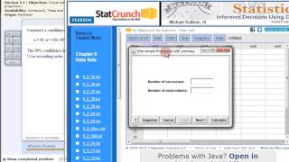 Confidence Intervals Population Proportion  StatCrunch [upl. by Tran]