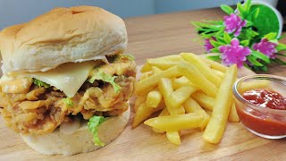 Chicken burger recipe Incredibly tasty and crispy [upl. by Ile]