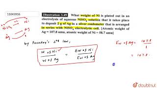 What weight of Ni is plated out in an electrolysis of aqueousNiSO4 solution that it takes pla [upl. by Rech]