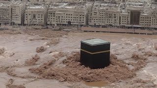 Kaaba now Mecca is blown away by the wind The speed of the storm is 315 kmh [upl. by Yemrej436]