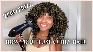 How To Diffuse Natural Curly Hair  NO FRIZZ  Tips amp Tricks [upl. by Einwat]