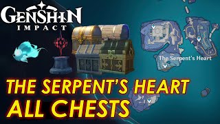 All Chests The Serpents Heart Enkanomiya Island Mysterious Seelie TTC amp Puzzle  Genshin Impact [upl. by Rennie207]