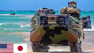 US Marines AAV Amphibious Assault Vehicles Water operations in Japan [upl. by Chassin]