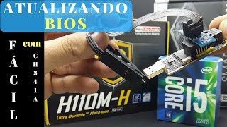 Atualizar Bios da Placa mãe H110MH DDR4 Para 7°Geração C CH341A usando pinça JACARÉ [upl. by Selmore498]