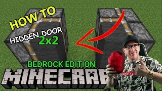 Minecraft Bedrock HIDDEN DOOR 2x2  Flush piston door  SUPER EASY Tutorial [upl. by Arquit]