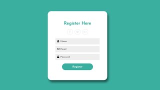 Registration Form Using HTML and CSS  Register Form Design [upl. by Ennailuj]