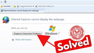 Internet Connection Problem Solved in Windows 7  Internet Explorer Does Not Display The Webpage [upl. by Meriel895]