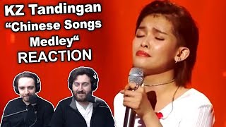 Singers ReactionReview to quotKZ Tandingan  Chinese Songs Medleyquot [upl. by Ahsekal779]