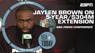 Jaylen Brown on signing a 5year304M supermax deal with the Celtics  NBA Today [upl. by Tteve]